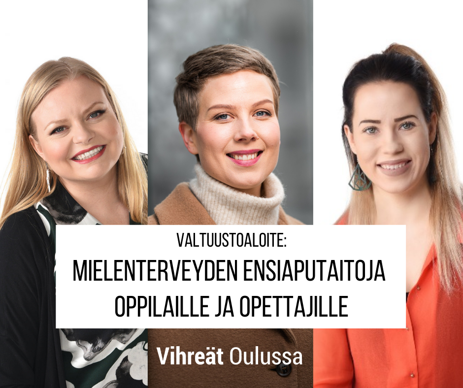 Valtuustoaloite: Mielenterveyden ensiaputaitojen koulutusta oppilaille ja opettajille